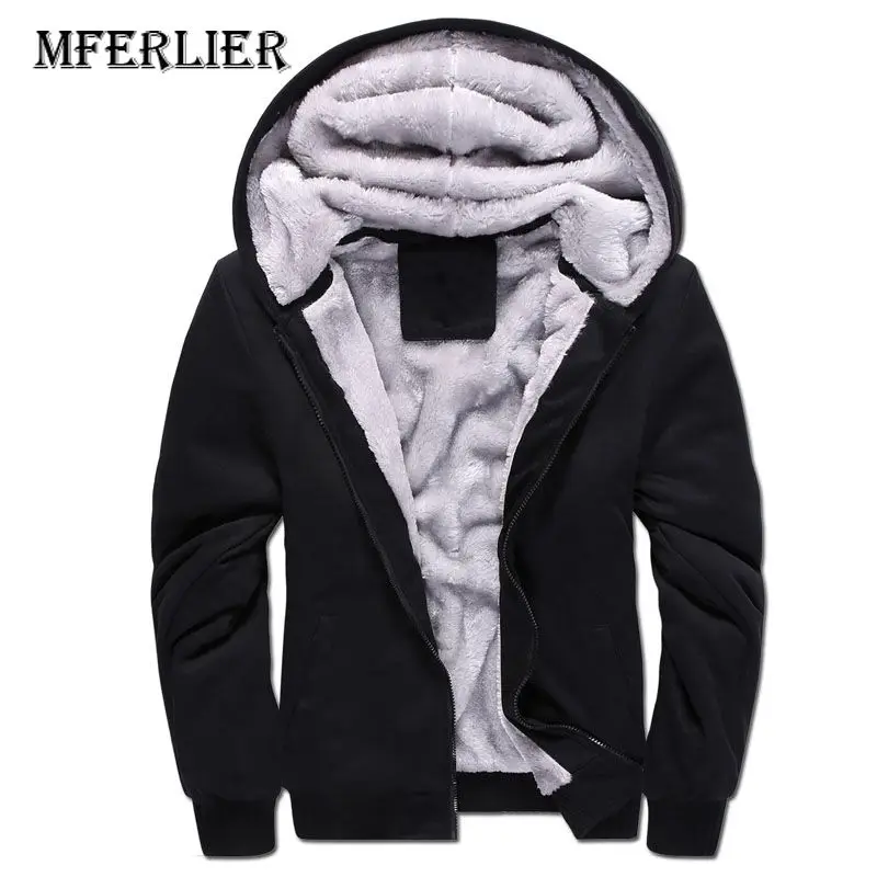 Мужские зимние толстовки MFERLIER 5XL 6XL 7XL 8XL повседневные теплые с длинным рукавом 5
