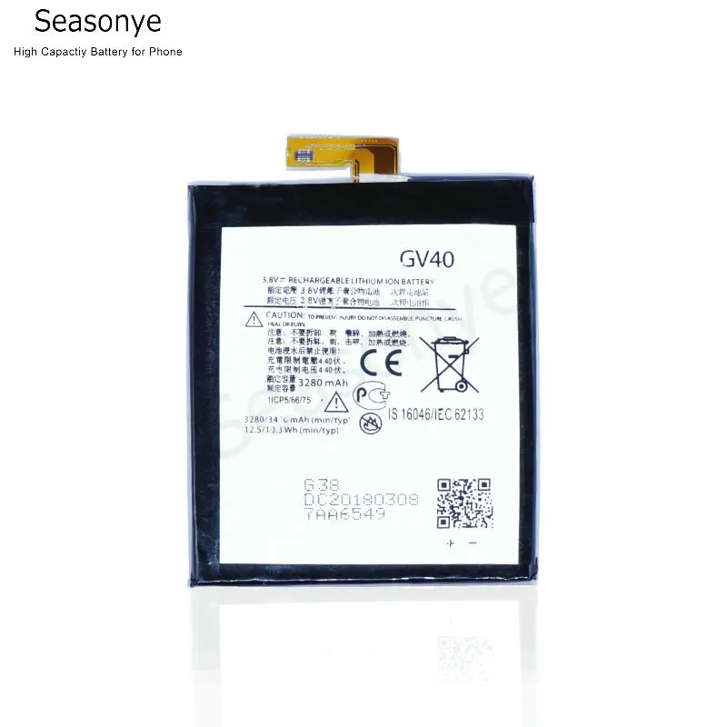Seasonye 3280 мАч/12.5Wh GV40/ГВ 40 сменная литий-полимерный Батарея для Z XT1650-05 GV40 XT1650-02 |
