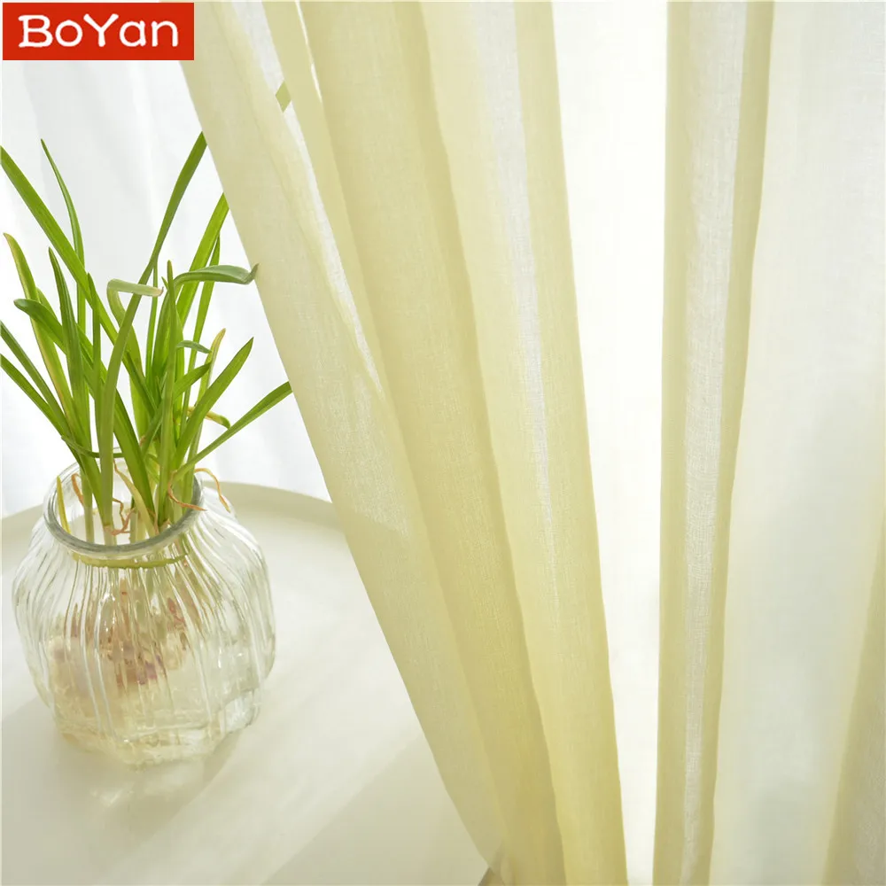 Недорогой европейский светильник 4 цвета желтая вуалевая ткань для штор Простой