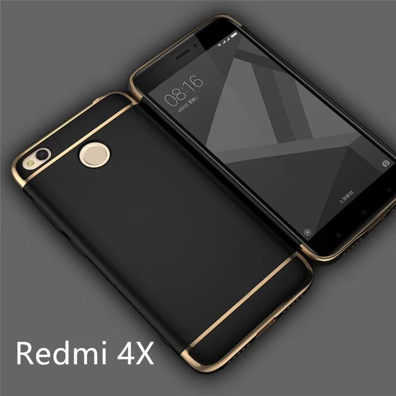 Linkee Luxury 3 In 1 Cover for Xiaomi Redmi 4X Case Ultra Slim Plating Hard Coated Non Slip Matte Surface Funda | Мобильные телефоны