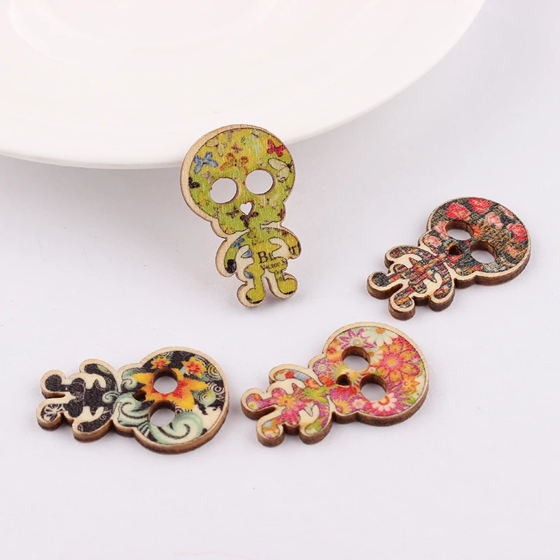 50 шт. деревянные пуговицы с двумя отверстиями 19 х30 мм|wooden buttons|buttons mixmixed wood buttons |