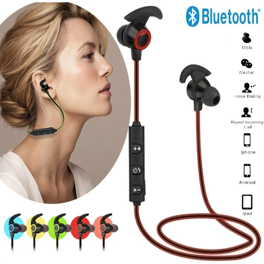 Беспроводные спортивные наушники Bluetooth для бега шейным стерео музыка с