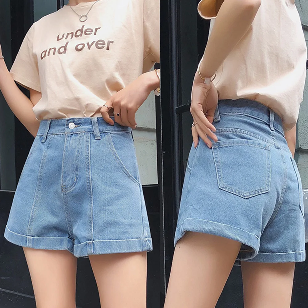 2019 уличная Летняя женская джинсовая шорты новое поступление высокая эластичная