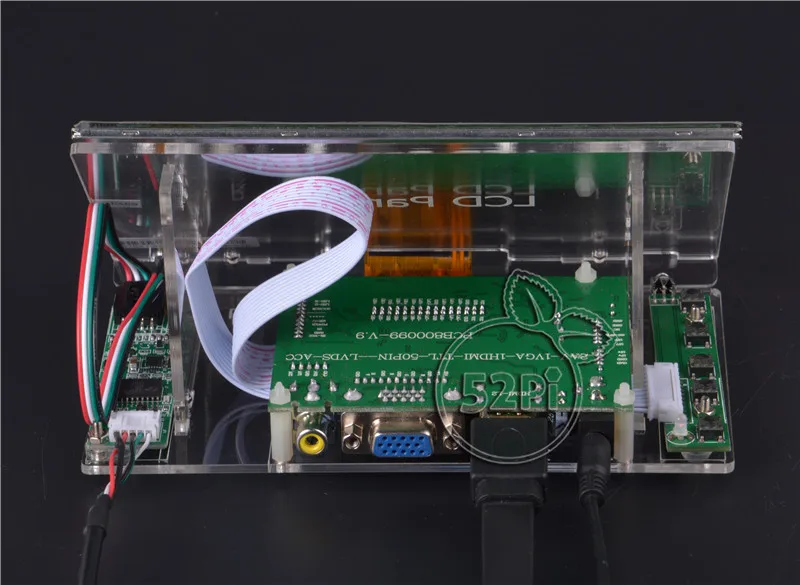 7 дюймовый TFT ЖК дисплей 52Pi 1024*600 резистивный сенсорный экран + плата драйвера HDMI VGA