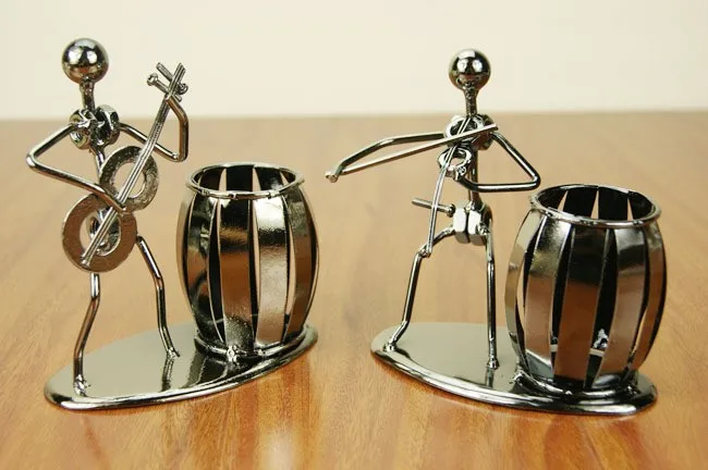 Популярная креативная металлическая ручка держатель Ваза Карандаш горшок