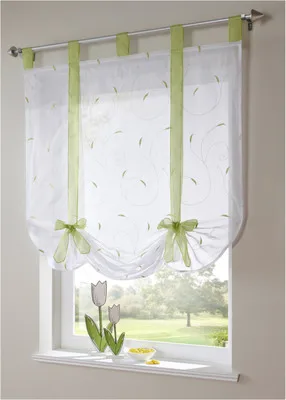 1pc curtain Простые универсальные вышитые оконные цветочные короткие занавески s римские жалюзи для гостиной модные кухонные тюлевые занавески для дверей жалюзи - Цвет: 1pc curtain