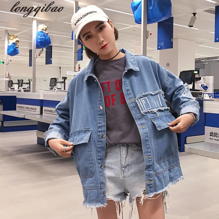 Куртка женская демисезонная свободного покроя с вышивкой TB7345 | Женская одежда