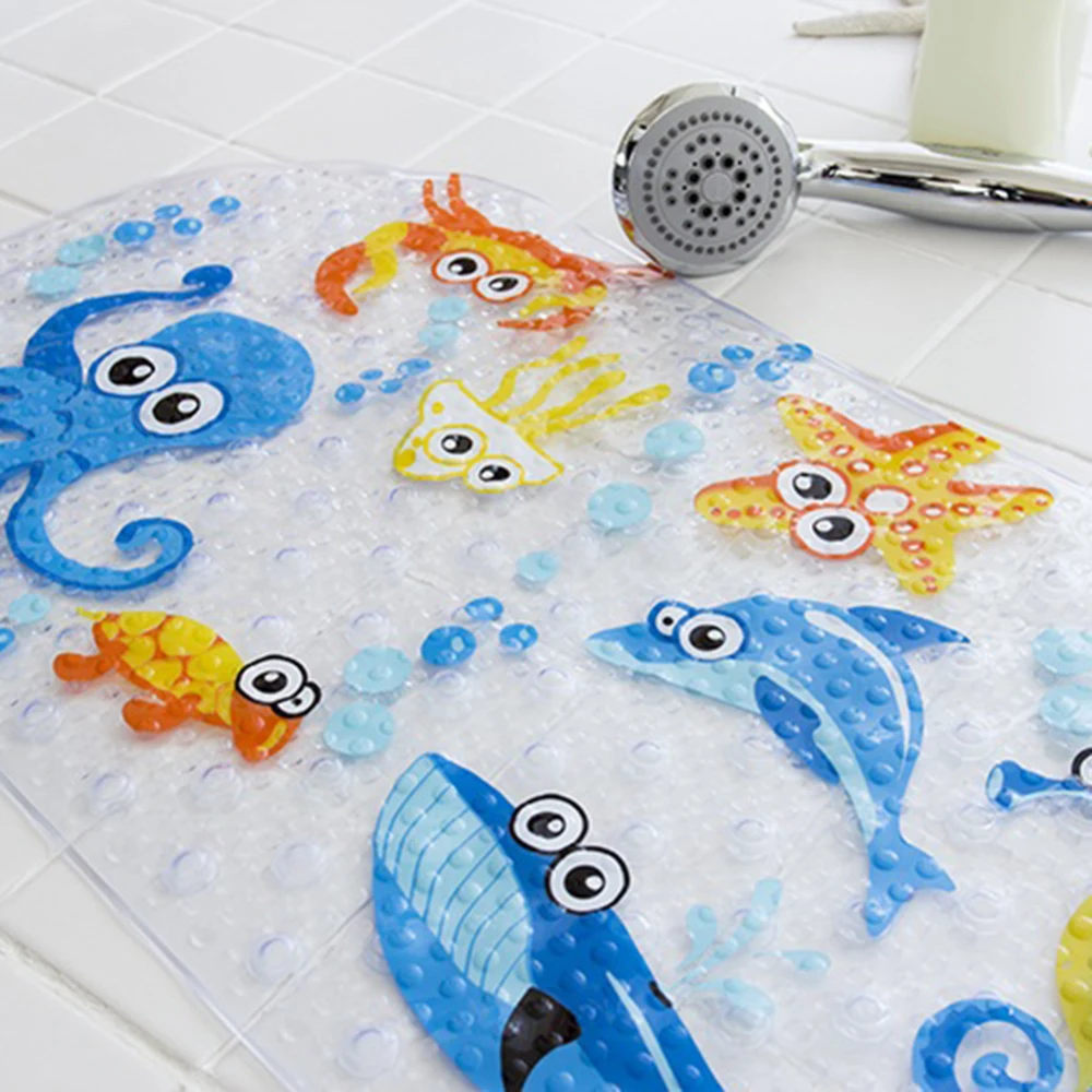 PVC Bathroom Shower Bath Mat For Kids Safety Baby Tub Mat Home Kitchen Non Slip Mats Multi-purpose Bath Mat With Suction Cup