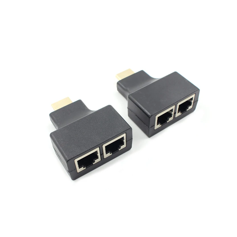 2 шт./набор 1080PHDMI на двойной RJ45 CAT5E CAT6 UTP LAN Ethernet HDMI удлинитель Ретранслятор адаптер