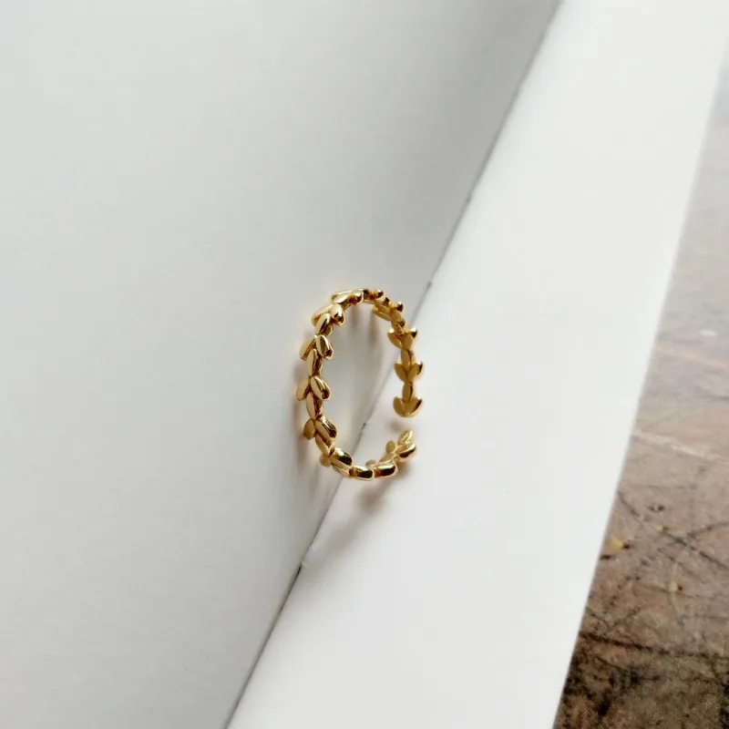 Женские кольца из стерлингового серебра 925 пробы Золотое кольцо с волнистым