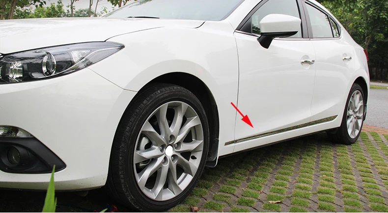 4 шт. аксессуары подходят для MAZDA 3 AXELA 2014 2015 2016 хромированная подкладка боковой