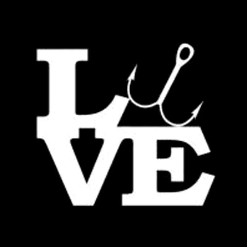 

14.4cm*13cm Fish Hook Love Car Styling Vinyl Car Sticker Motorcycle Decal S4-0140