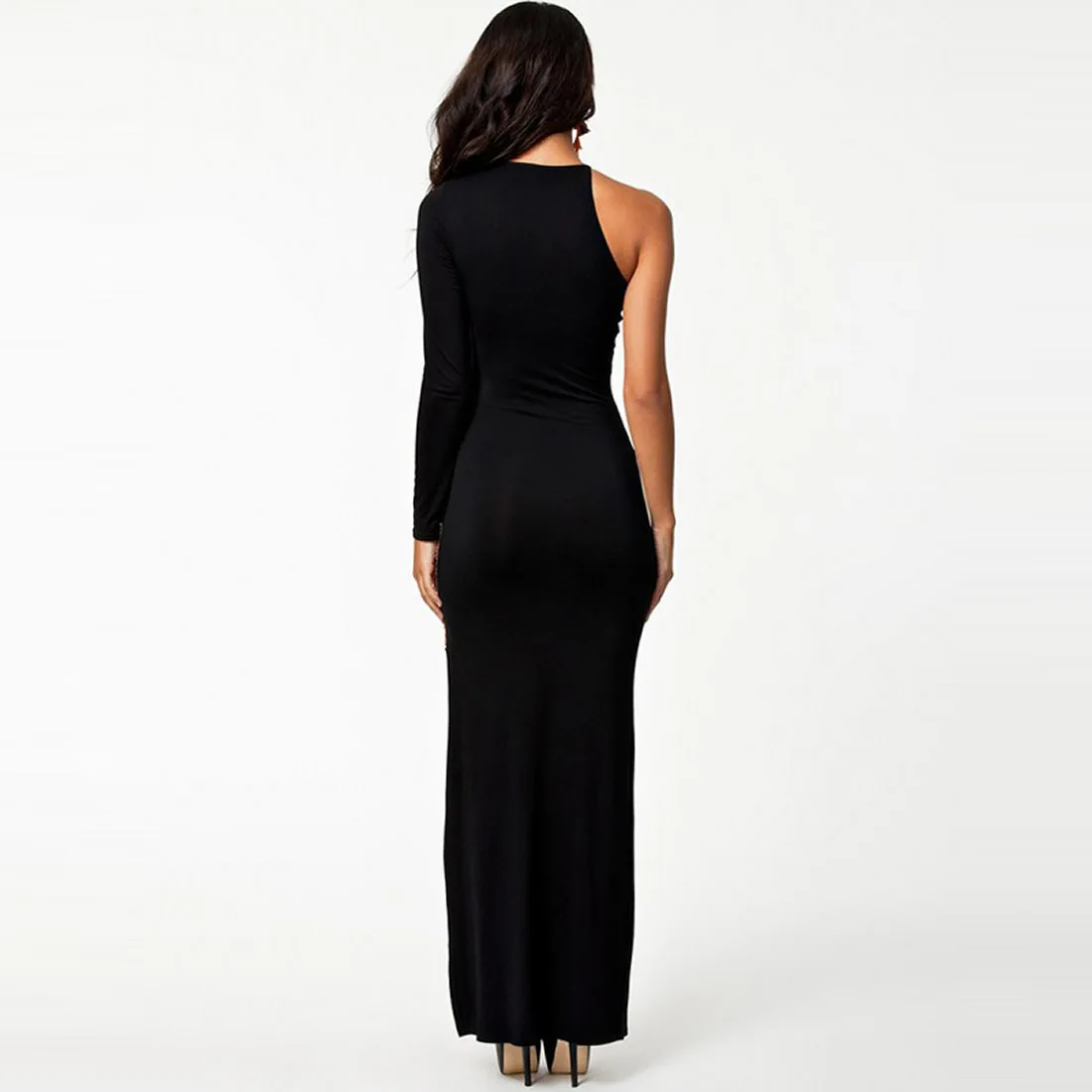 Robe noire longue романтичное платье бохо раздельное с блестками сексуальное черное