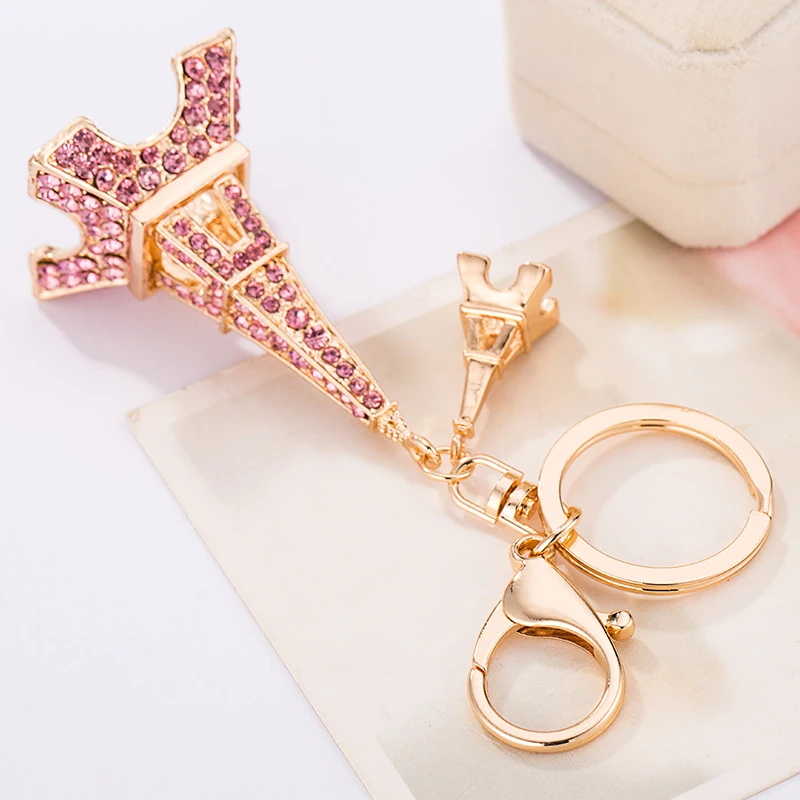 Блестящие стразы брелок Эйфелева башня для ключей автомобиля bling украшение