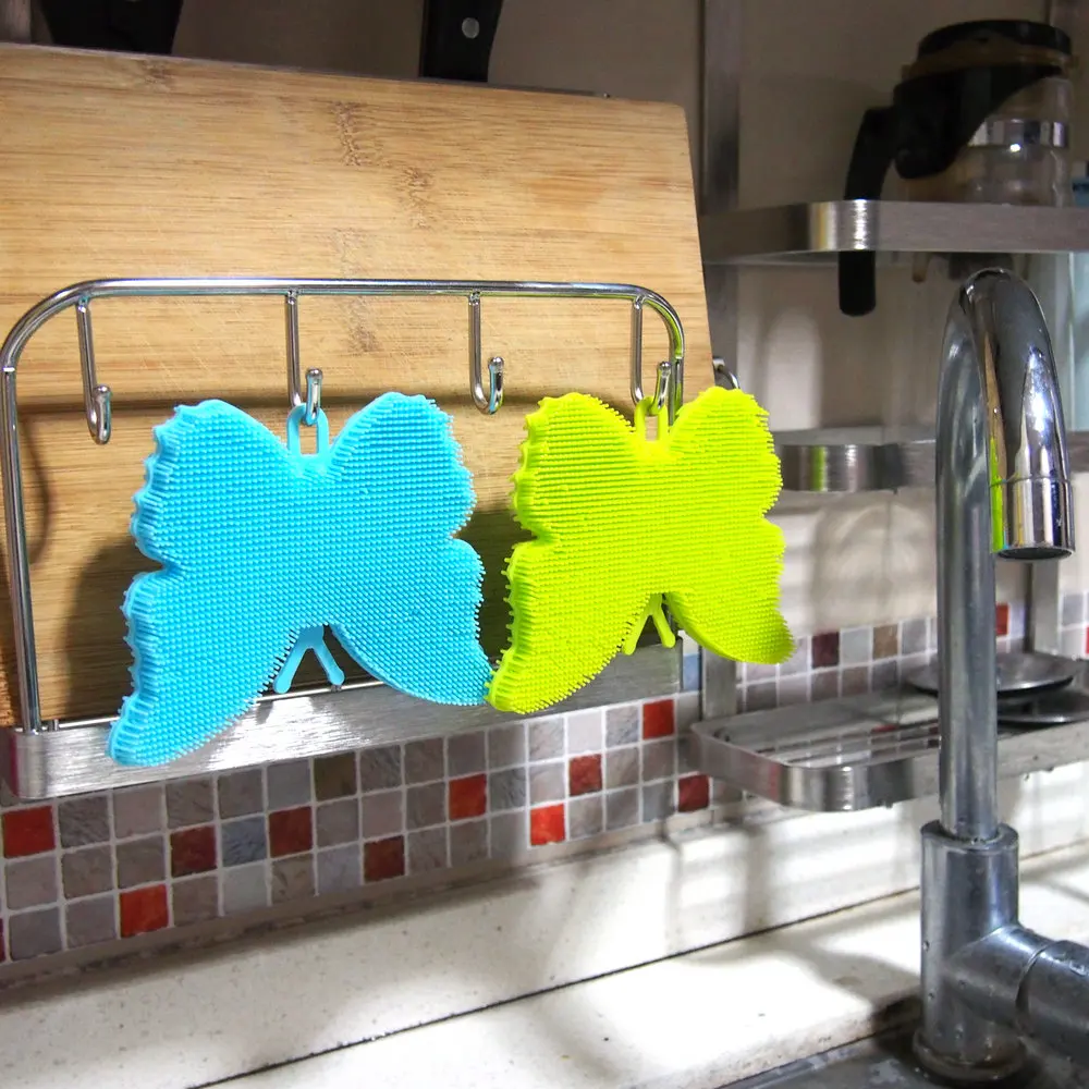 1 шт. многофункциональные силиконовые блюдо щетка для очистки губкой губки Кухня