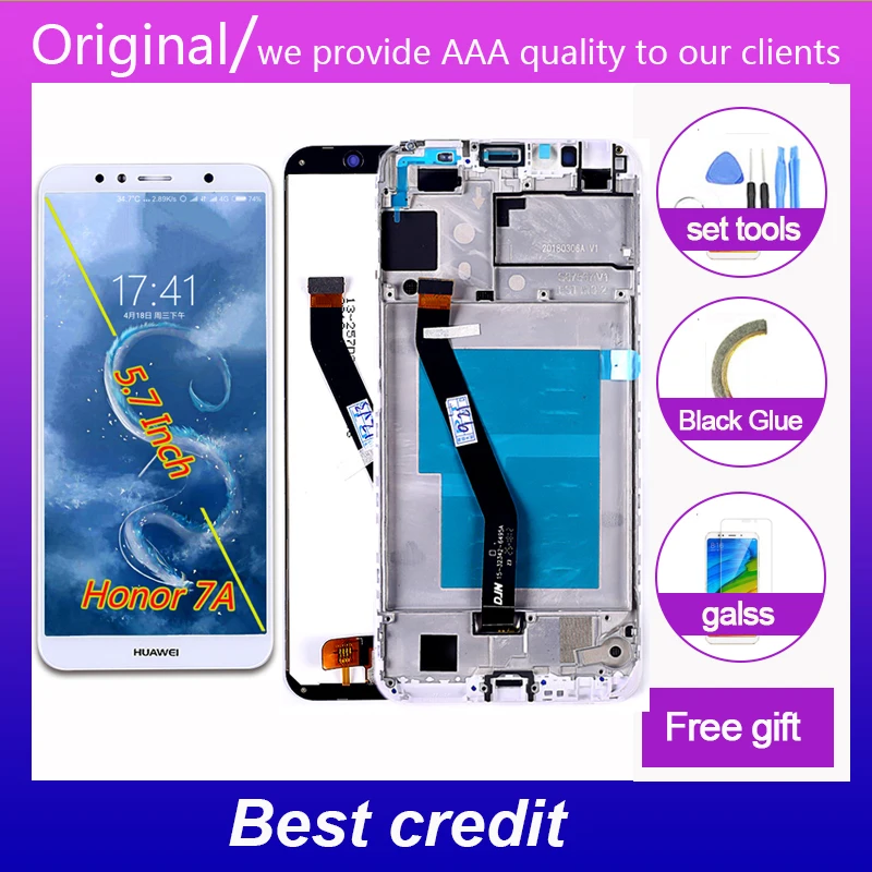 Wansdom ЖК дисплей дигитайзер для Honor 7A 5 7 дюймов AUM l29 L41 сенсорный экран в сборе рамка