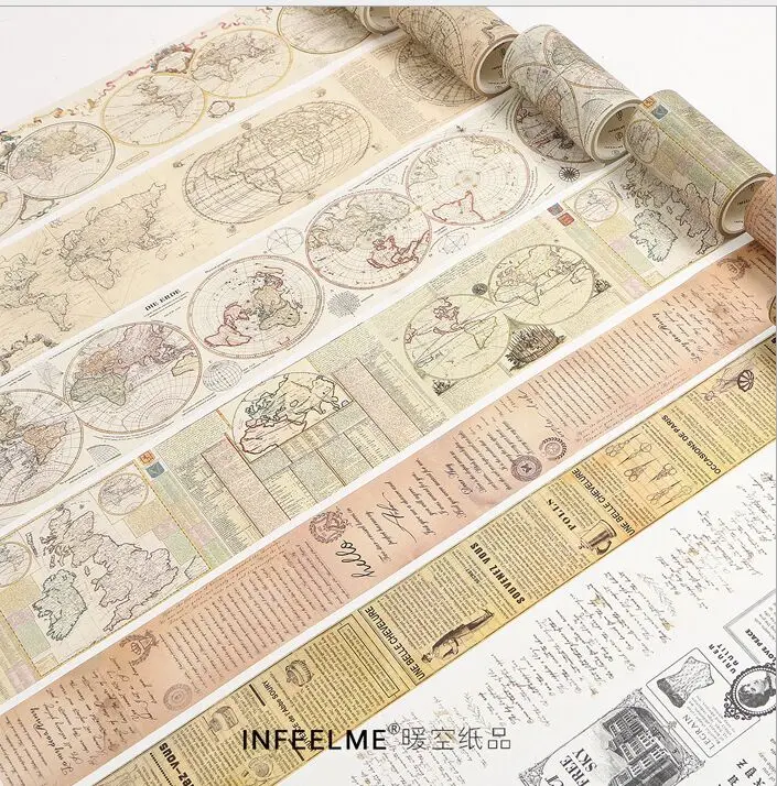 

Vintage gothic Cruise sailing maps manuscript journal Decorative Planner Washi Tape DIY Diary Scrapbooking Masking Tape Escolar