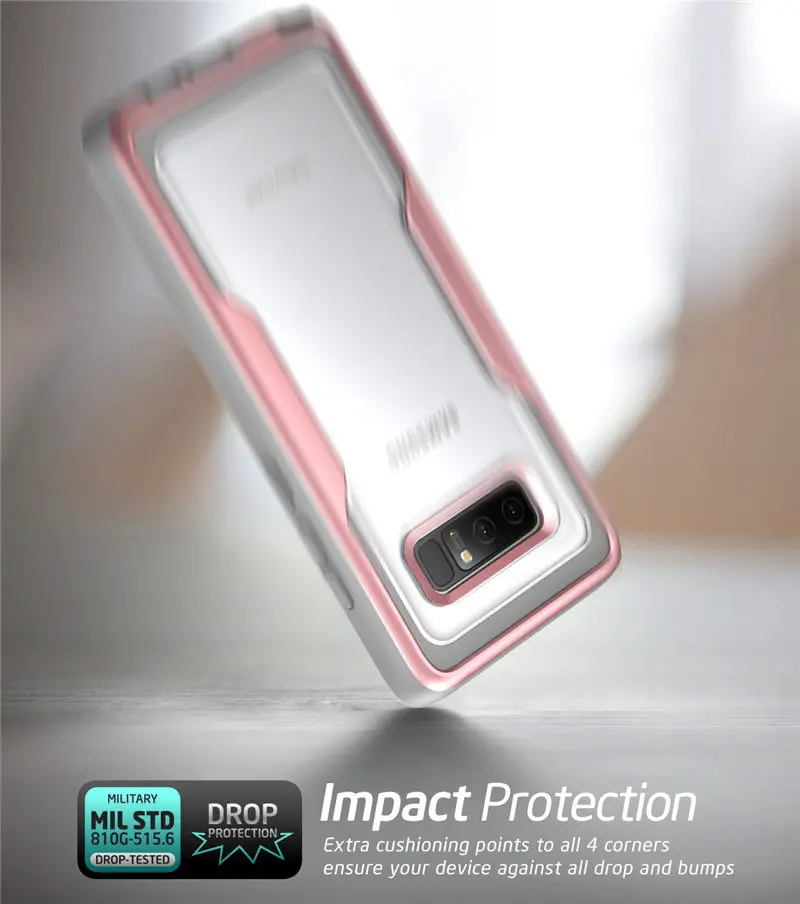 For Samsung Galaxy Note 8 Case i-Blason Magma Heavy Duty Shock Reduction Bumper Cover with Built-in Screen Protector& Belt Clip