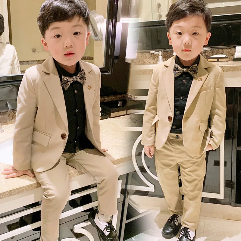 90-140cm New 2019 Boys Gentleman Suits for Wedding and Birthday Dresses Suit Coat+Pant Clothing Sets 2pcs Children Costume |