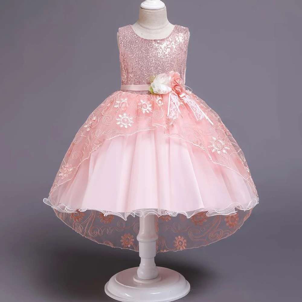Платье с цветочным узором для девочек Свадебные и вечерние платья Элегантные
