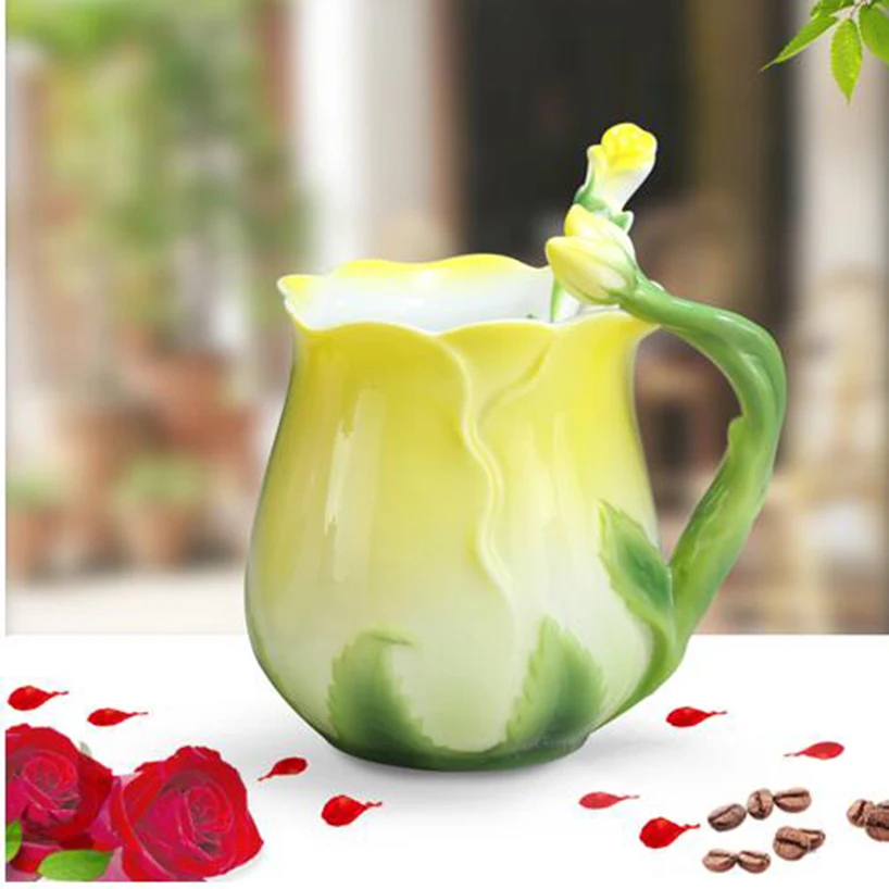 Новое поступление 3D Розовая эмалевая кофейная кружка чайная чашка для молока