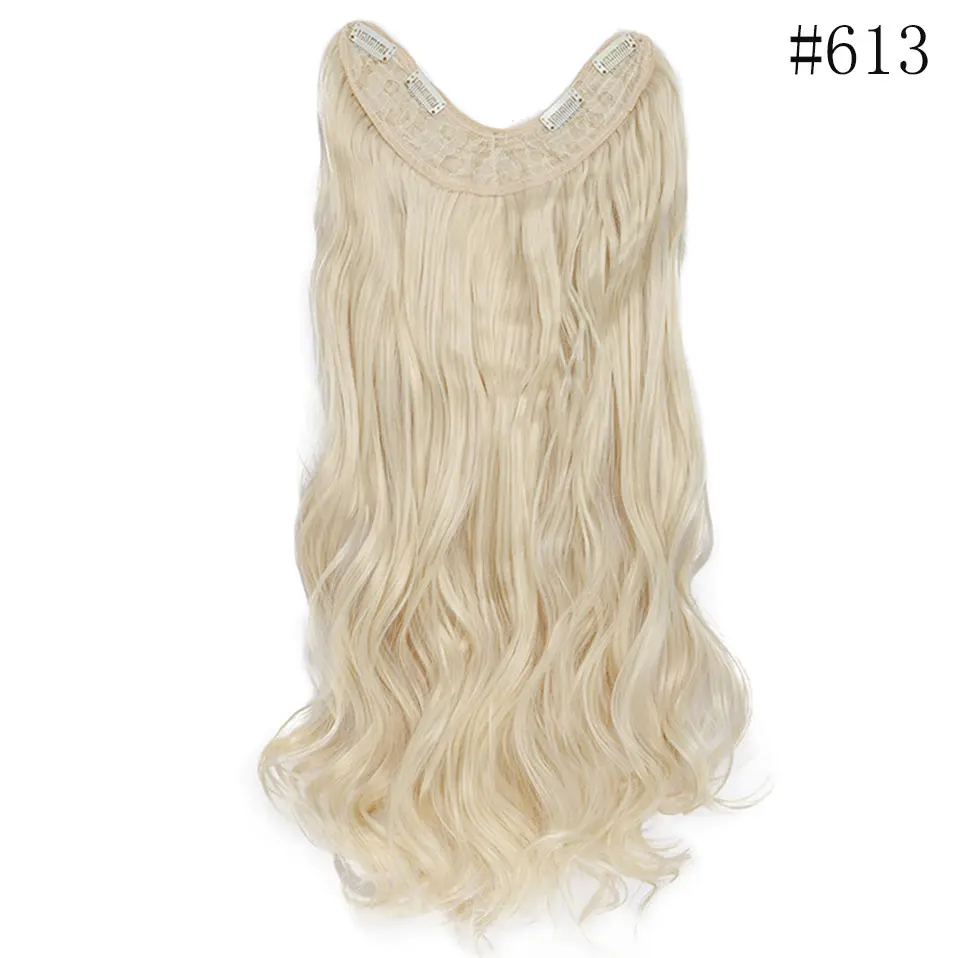 bleach blonde SNOILITE, 24 дюйма, 4 зажима, одна часть, волнистые волосы, удлинение, синтетические клипсы, ins, коричневые, черные, шиньоны для женщин - Цвет: bleach blonde