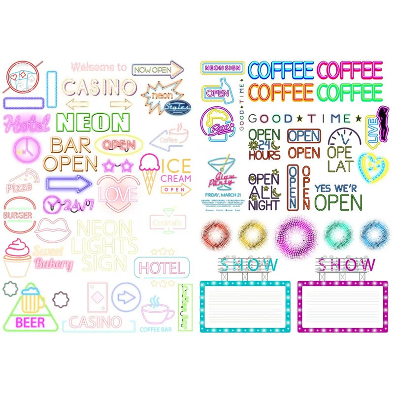 1 шт. неоновые светодиодные вывески СЛОВА нарезанные милый эстетический книжка