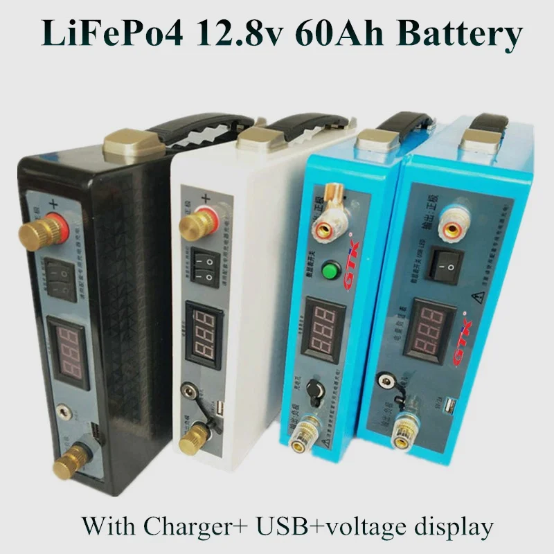 Водонепроницаемый 12v 50ah 60ah Lifepo4 BMS 4S 12,8 v USB порт для RV Открытый кемпинг Солнечный резервный инвертор питания+ 5A зарядное устройство рюкзак