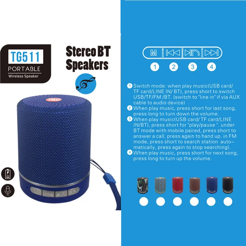 TG511 портативный Bluetooth динамик беспроводной Саундбар бас открытый parlante подарок