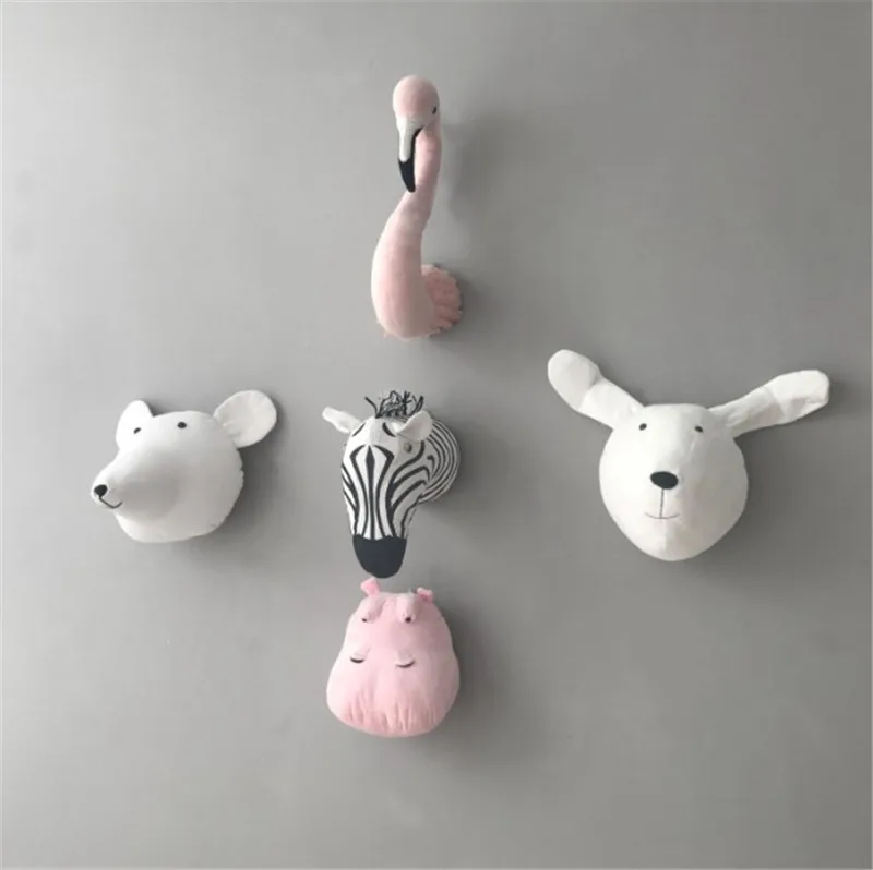 3D голова животного настенное крепление Зебра/Слон/Жираф мягкие игрушки для детей Детская комната Настенное подвесное украшение подарок на день рождения Рождество