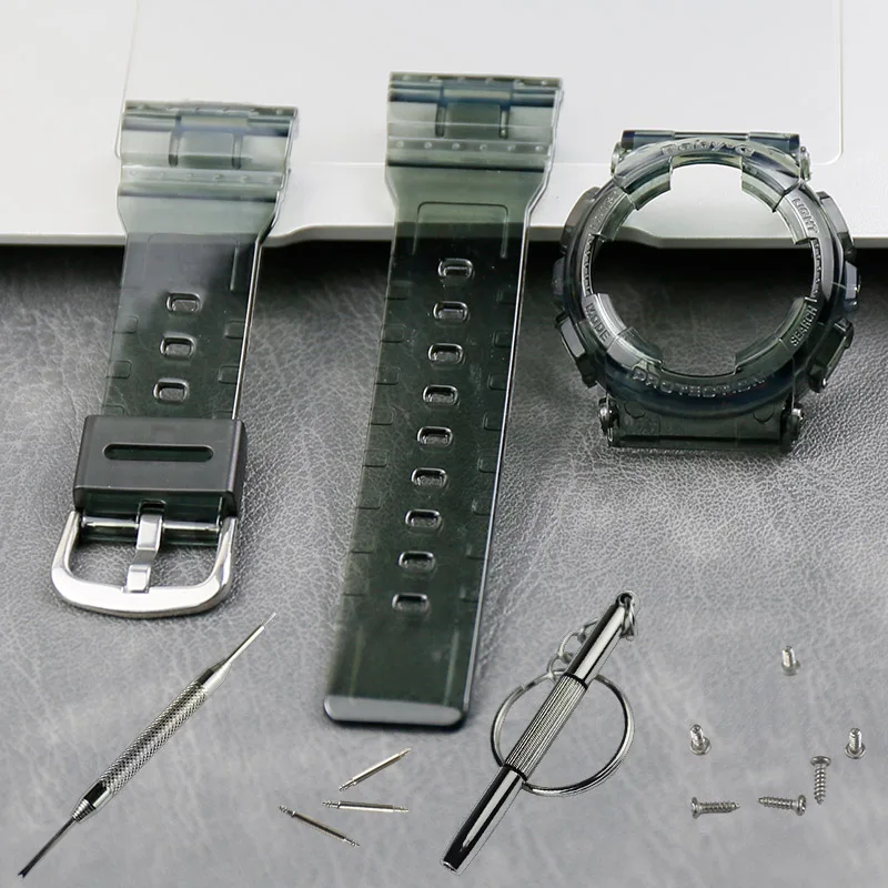 Аксессуары для часов Ремешок из смолы Чехол для мужчин Casio BABY-G BA-110 111 112 3A 4A2 спортивный водостойкий ремешок Дамский ремешок для часов - Цвет ремешка: Transparent black