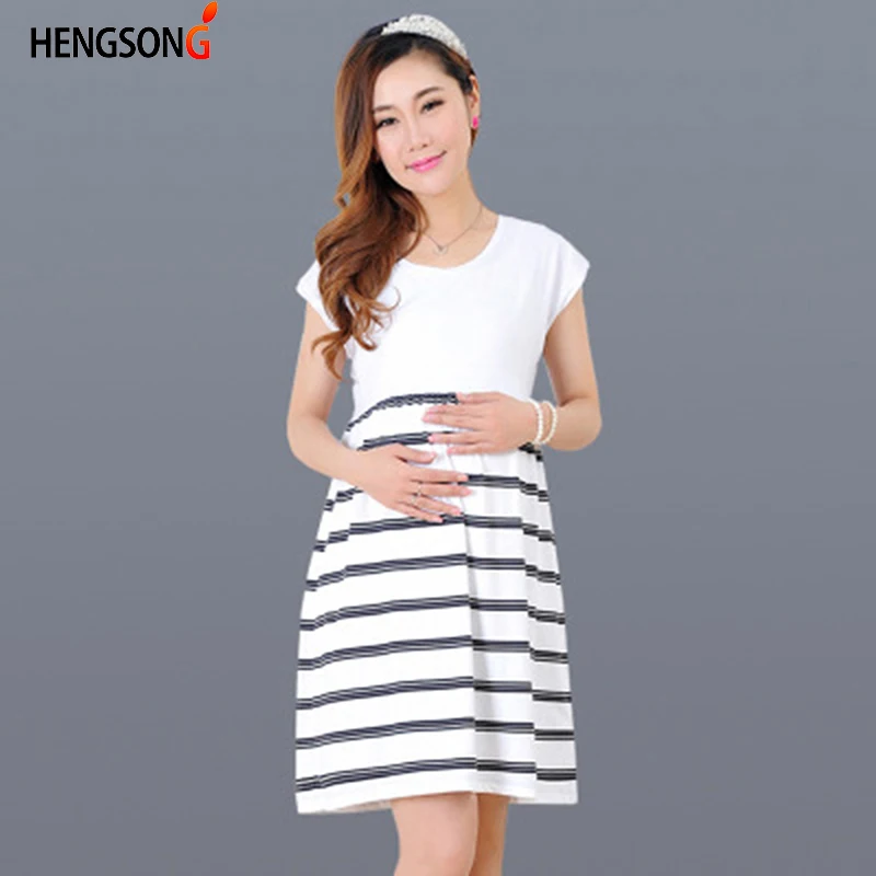 Hengsong 2018 New Pregnant Women Cotton Comfortable Dress Large Size Women's Tide Mom Summer 717564 | Женская одежда