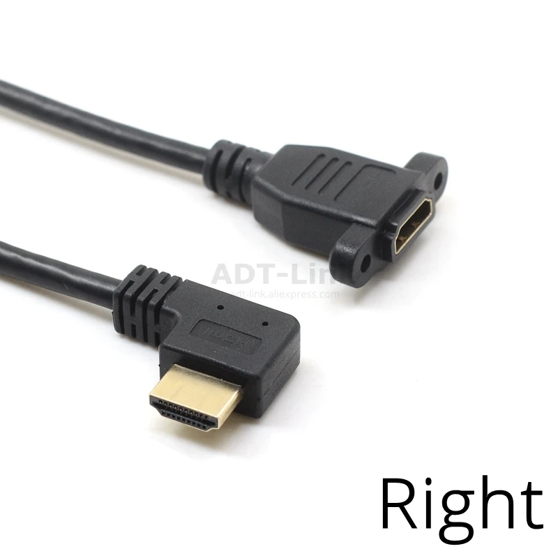 15 см HDMI 2,0 4 K* 2 k позолоченная медь кабель 60 Гц HDMI 2,0 V v2.0 правой и левой крышкой вверх/вниз угол мужского и женского пола для монтажа в панель с винтами HD кабель-удлинитель