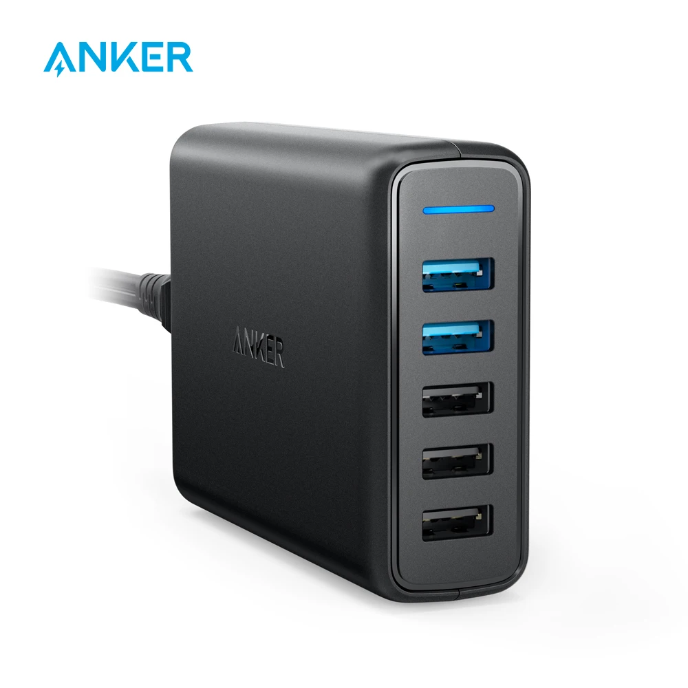 

NEW Anker Quick Charge 3.0 63W 5-Port US/UK/EU USB Wall Charger, PowerIQ PowerPort Speed 5 for iPhone iPad, LG, Nexus, HTC and