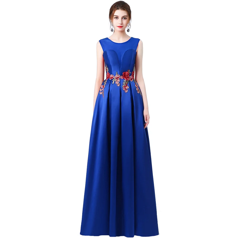 Тёмно-синий Новинка, элегантное вечернее платье, вечерние платья, Vestido de Festa, платье с аппликацией, прозрачное, с открытой спиной - Цвет: Тёмно-синий