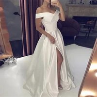 wedding dresses 2019 stain off the shoulder bridal gown right split backless vestido de noiva custom made plus size