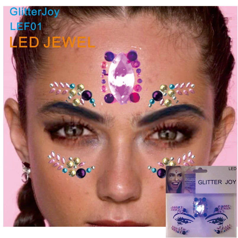 LEF02 1 шт. светодиодная мигающая подсветка наклейка для лица и тела лучшие