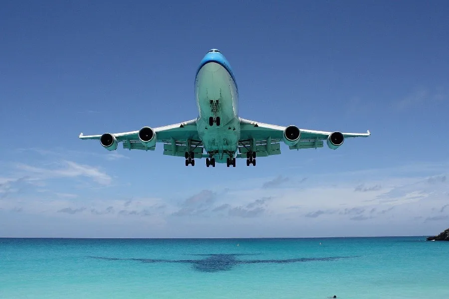 Boeing 747 shadow ocean flight постер из шелковой ткани тканевый принт стикер на стену декор