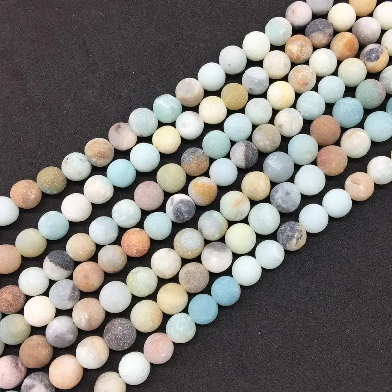 Matt Frosted Dull Polsh Natural Amazonite Stone Beads Spacer Round 4mm 6 mm 8 10 for DIY Making Jewelry | Украшения и аксессуары