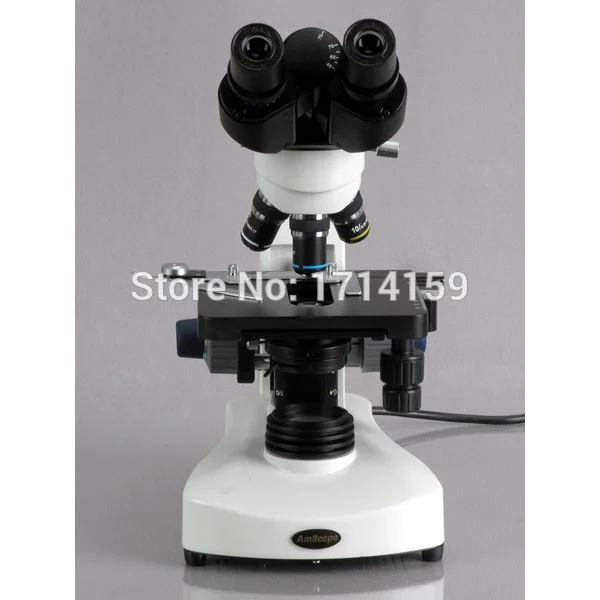 Микроскоп AmScope 40X-2000X 3 Вт светодиодный бинокулярный микроскоп с функцией