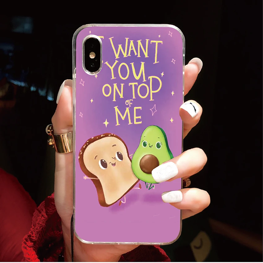 YAZHYUJE силиконовый мягкий чехол для iPhone X XS MAX XR 8 5 S 5S SE 7 Plus 6 6S милый авокадо еда