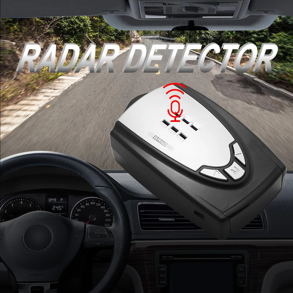 Автомобильный радар-детектор английский русский Авто 360 градусов для транспорта M6 M7 скорость голосовое оповещение Предупреждение 16 полосный светодиодный дисплей