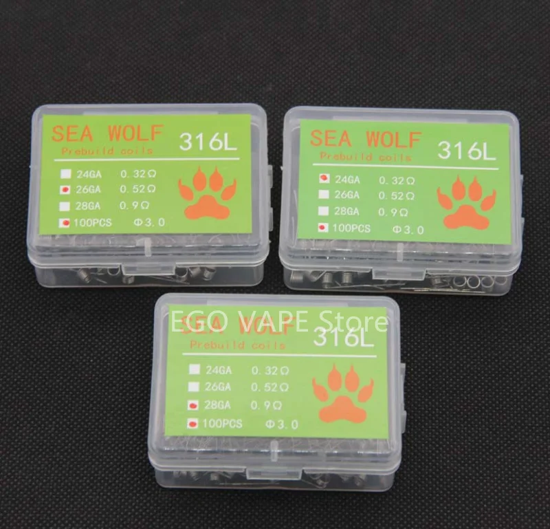SEA WOLF SS316L предварительно спиральный нагревательный провод 24GA 26GA 28GA готовые