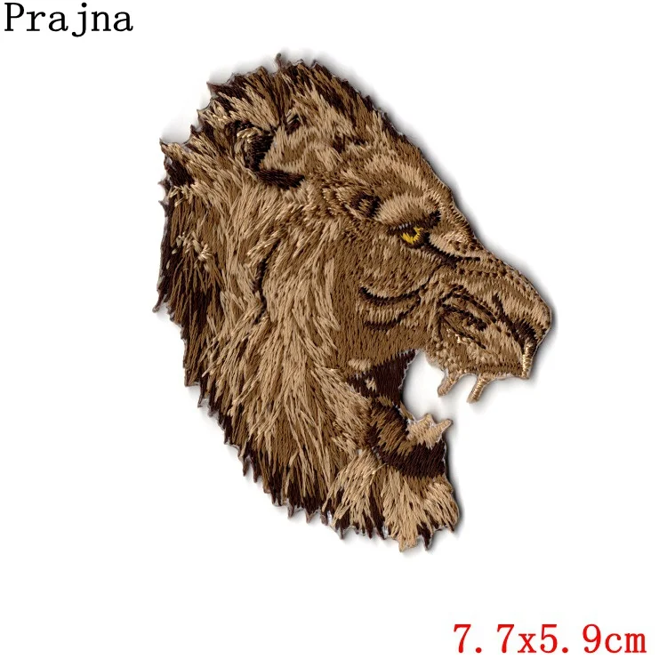 Антикварная медь Prajna, тигр, Лев, волк, леопард, вышивка, железные нашивки, наклейки на одежду, аниме, аппликация, значок для джинсов, украшения одежды - Цвет: Антикварная медь