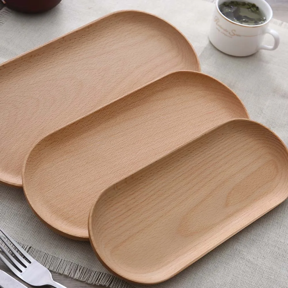 Бук овальный поднос чаши тарелки деревянный чай кофе японская посуда отель дома