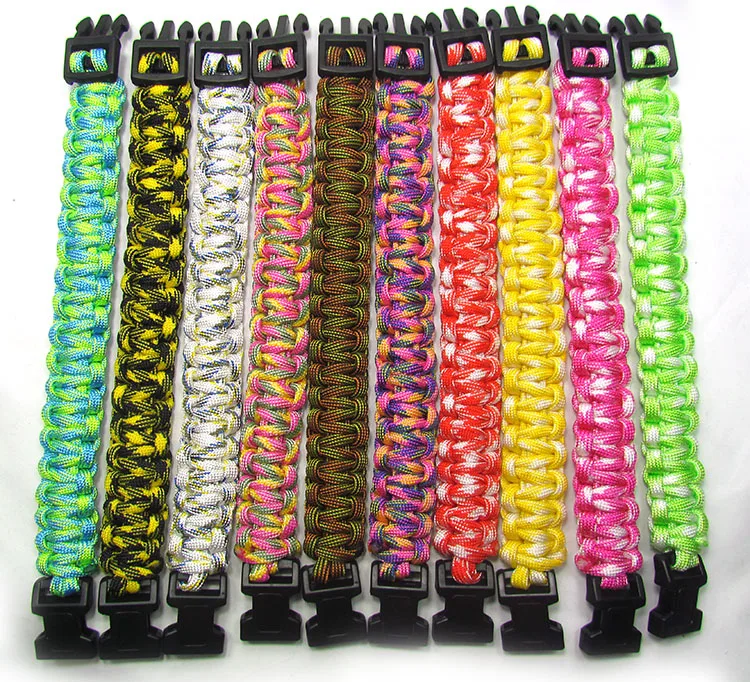 

12Pcs/Lot Sports Braided Fashion Outdoor Camping Paracord Bracelet Rescue Parachute Cord Wristband Climbing Emergency Rope