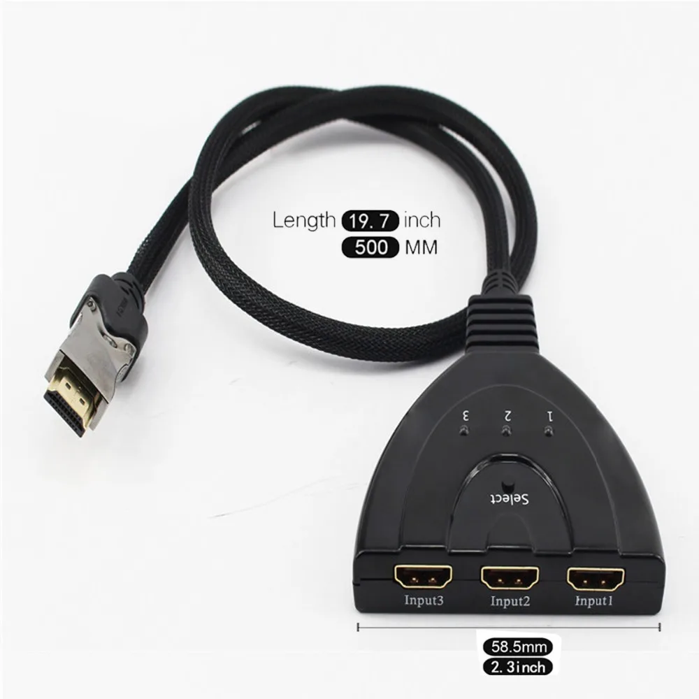 HDMI переключатель с пультом дистанционного управления 3x1 3 Порты и разъёмы