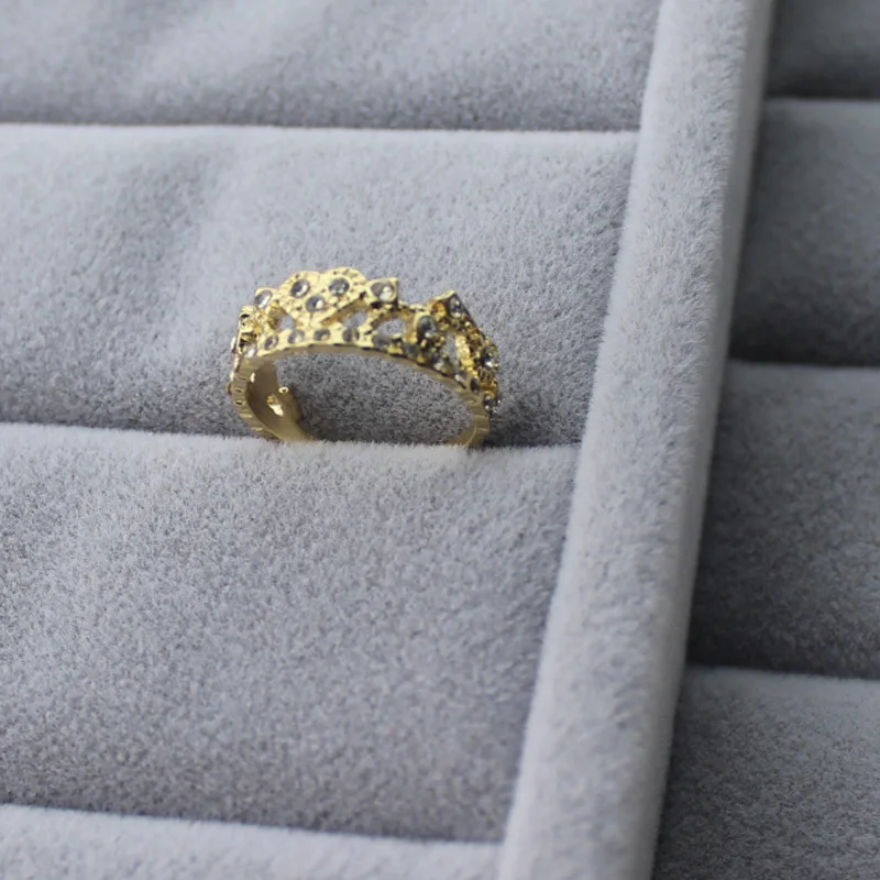 Женское кольцо с короной золотистого цвета стразы Размер 6|rhinestone crown ring|crown ringwholesale