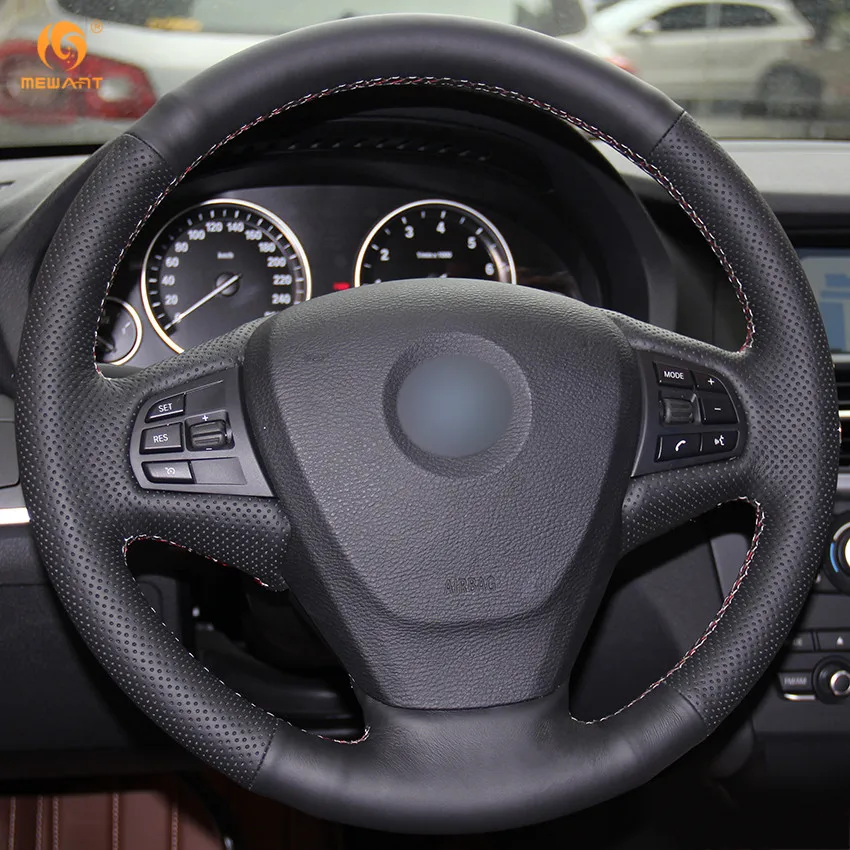 Черный чехол рулевого колеса автомобиля MEWANT из искусственной кожи для BMW F25 X3 2011