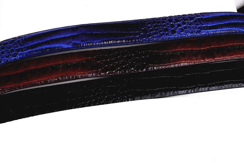 Модный мужской ремень в полоску из крокодиловой кожи и ПУ без пряжки